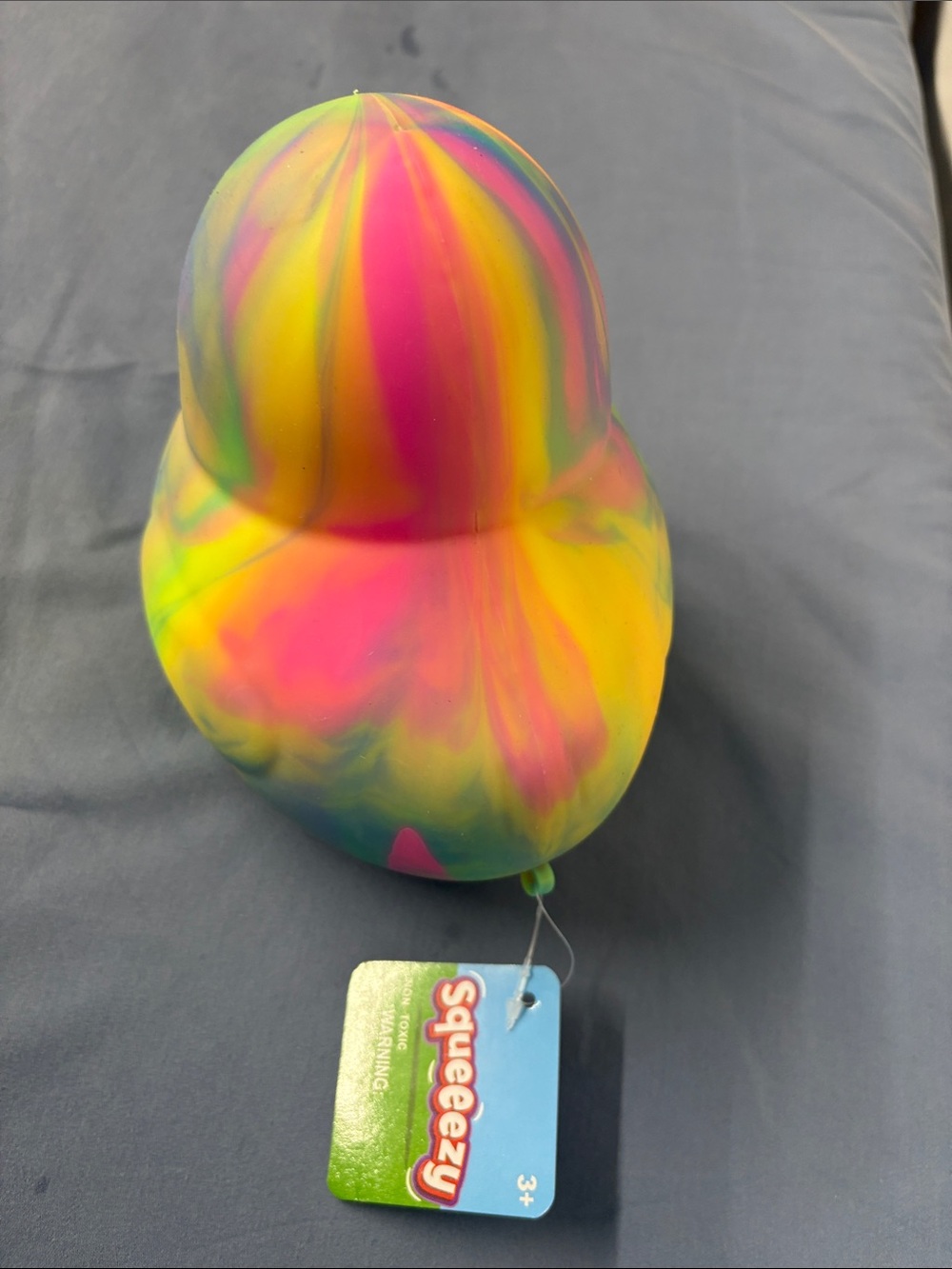Squeeezy Rainbow Tie-Dye Rubber Duck - Colorful - Picture 2 of 4